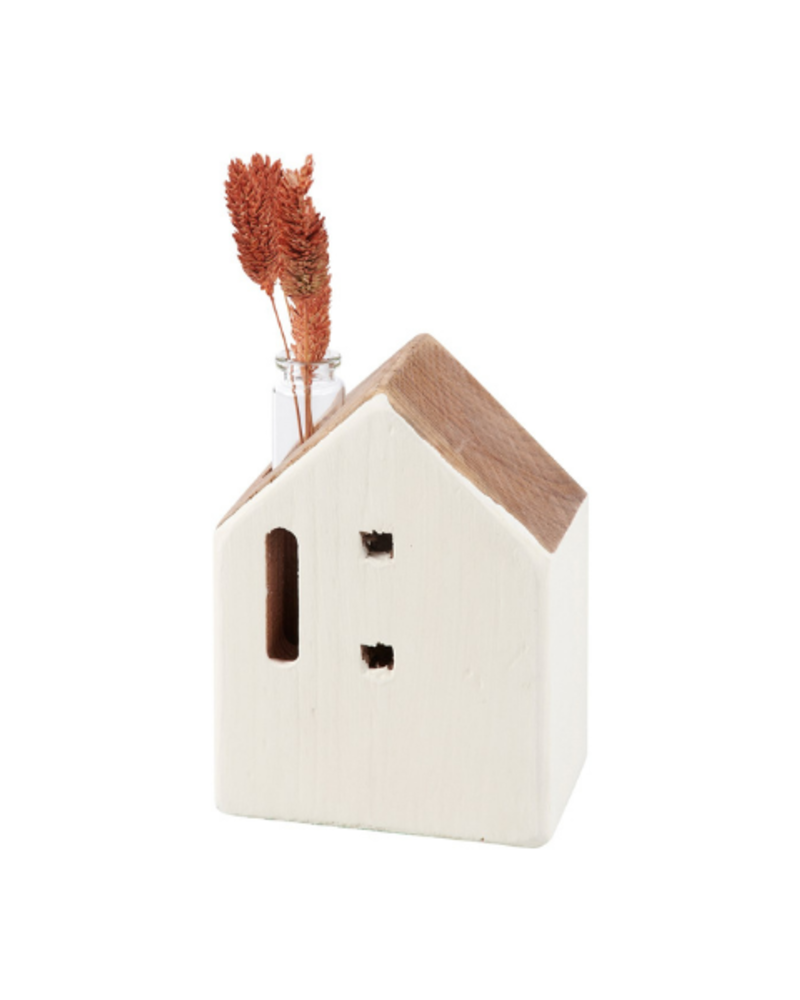 Wooden House Bud Vase