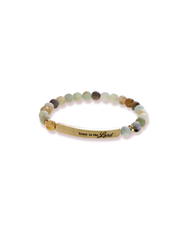 Trust in the Lord Amazonite Stretchy Bracelet