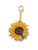 Bee Happy Sunflower Enamel Keychain