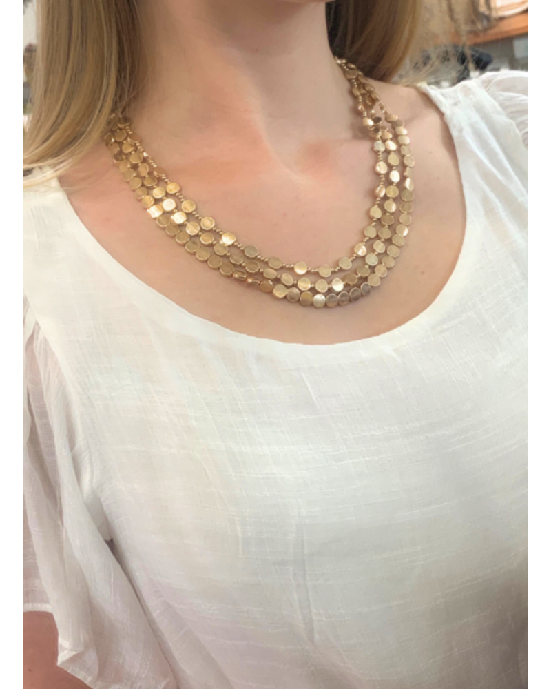 Layered Gold Beaded Necklace