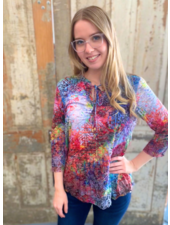 Colorful Crinkle Abstract Top