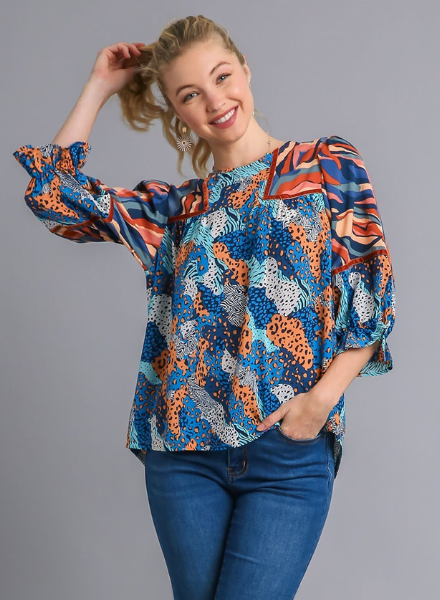 Mixed Animal Print Blouse