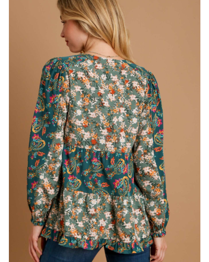 Floral and Paisley Mix Blouse