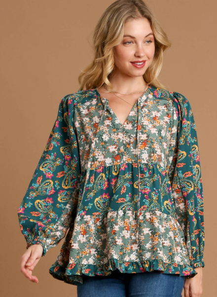 Floral and Paisley Mix Blouse