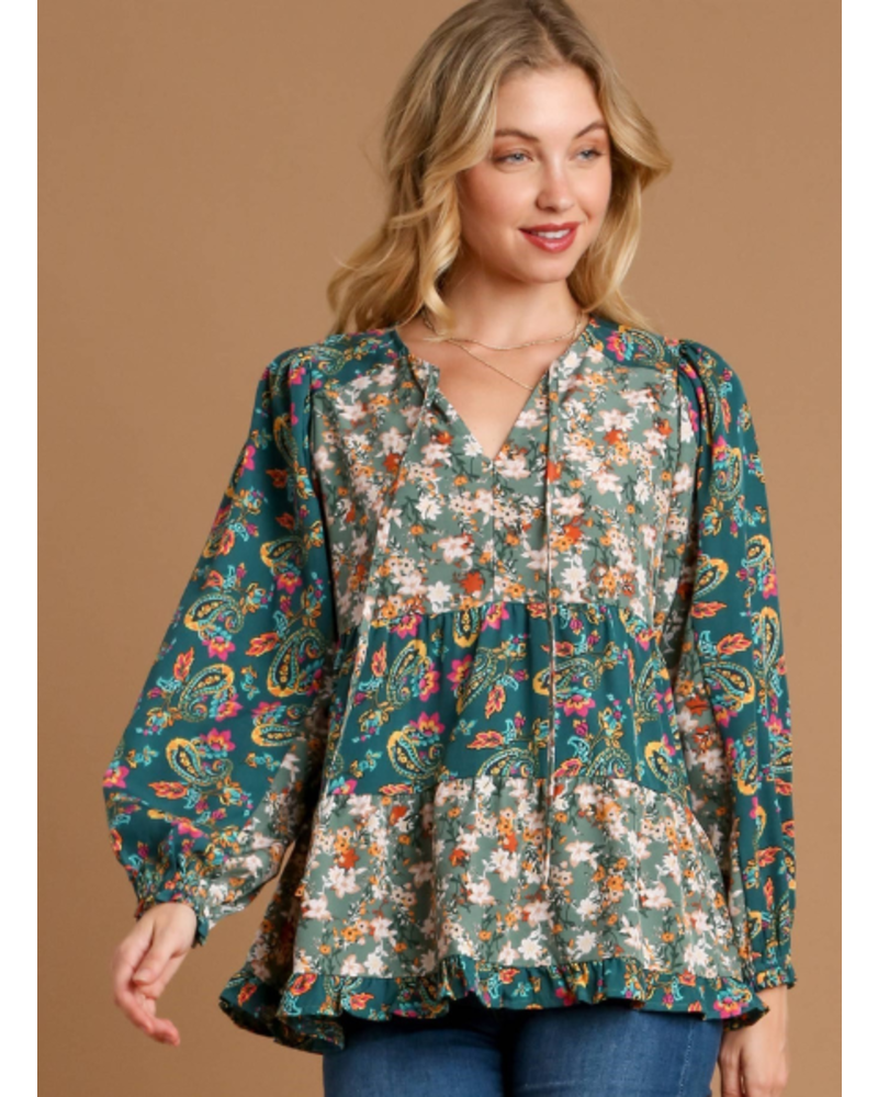 Floral and Paisley Mix Blouse