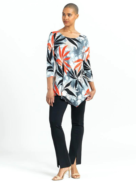 Leaf Print Soft Knit Tunic