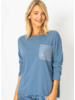 Long Sleeve Tee with Sequin Pocket