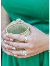 Sterling Silver Hammered Disk Stacking Rings