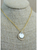 Hammered Mixed Metal Circle Necklace