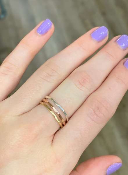 Mixed Metals Hammered Stacking Rings
