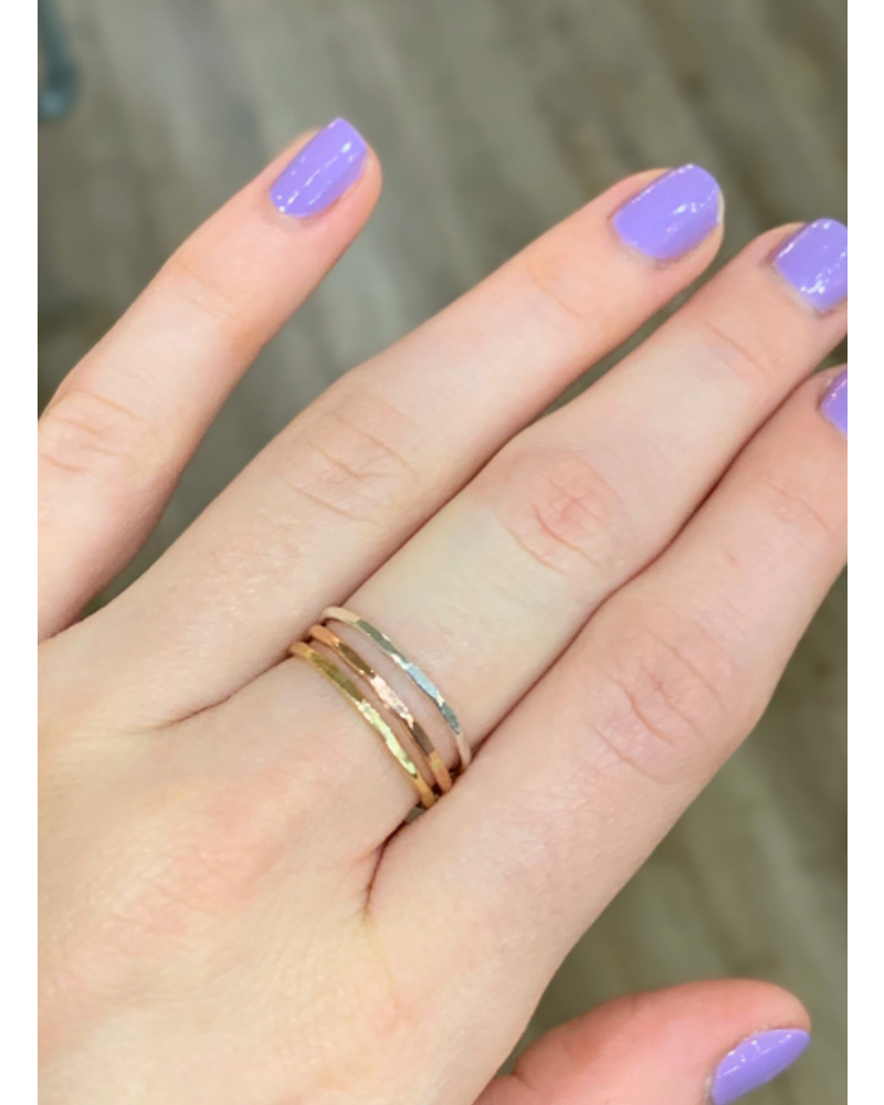 Mixed Metals Hammered Stacking Rings