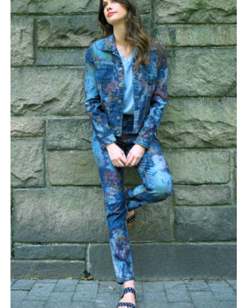 Buy Girls Blue Denim Floral Print Jacket Online at Sassafras