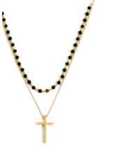 Double Strand Cross Necklace