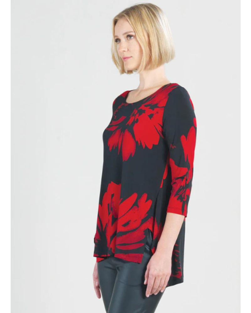 Large Print Floral Knit Tunic