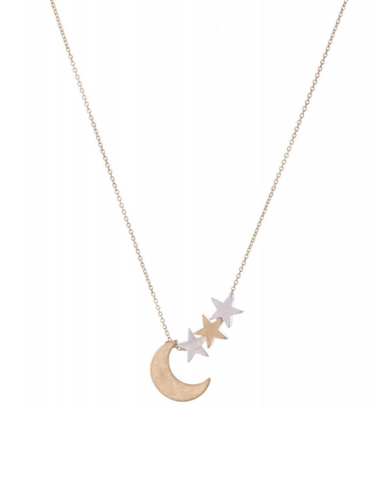 Two Tone Moon Necklace