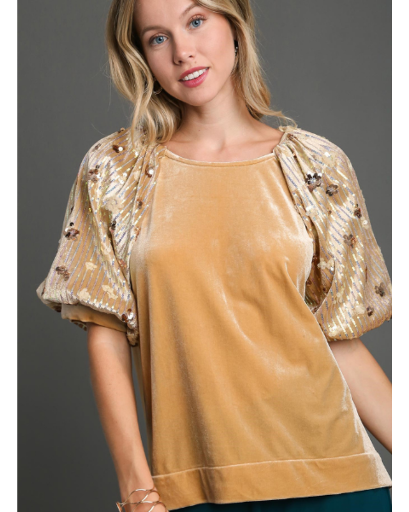 Sequin Velvet Blouson Sleeve Top - Chico's