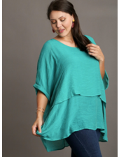Breezy Cuffed Sleeve Layered Tunic