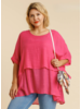 Breezy Cuffed Sleeve Layered Tunic
