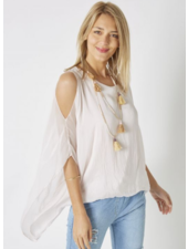 Cold Shoulder Silk Top