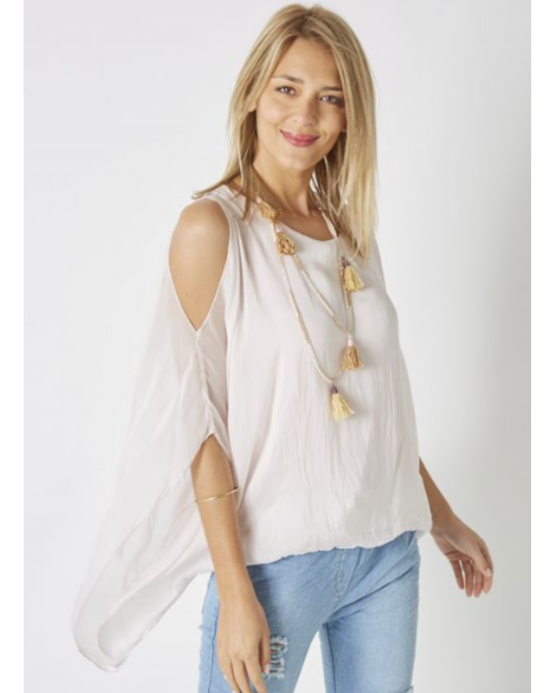 Cold Shoulder Ruffle Top - Trader Rick's for the artful woman