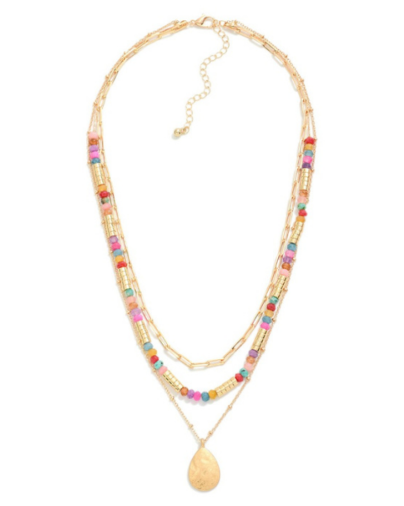 Triple Layer Beaded Necklace