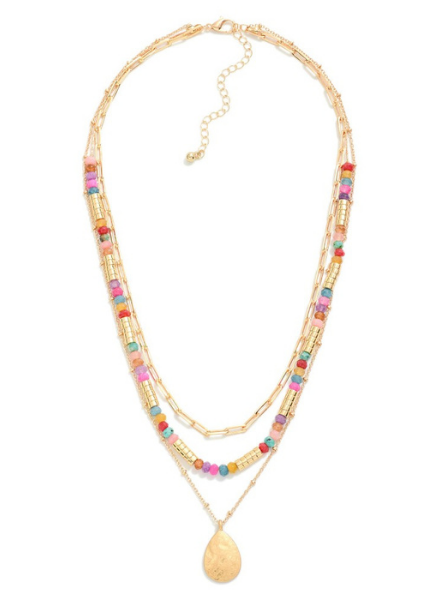 Bohemian Fashion Multi layer Multi color Rice Bead Necklace - Temu