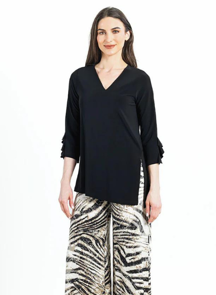 V-Neck Flutter Cuff Tunic