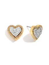 Druzy Heart Post Earrings