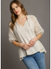 Linen Blouse with Flower Sleeves