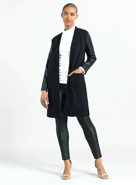 Ponte Liquid Leather Cardigan