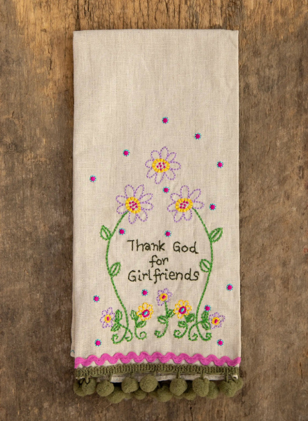 Embroidered Linen Towel