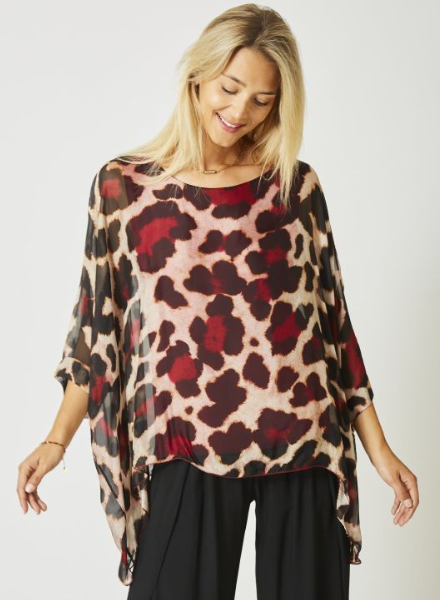 Cheetah Print Silk Top