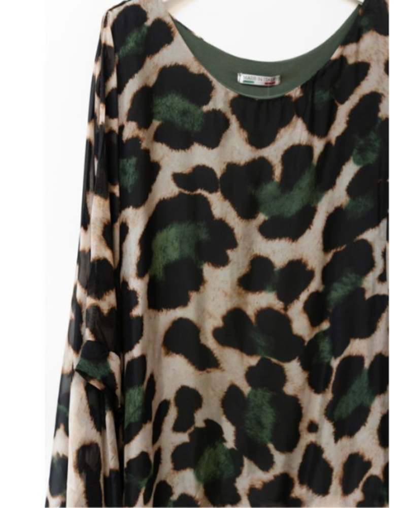 Cheetah Print Silk Top