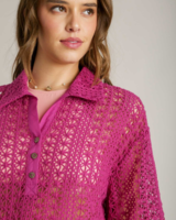 Open Weave Collared Shirt