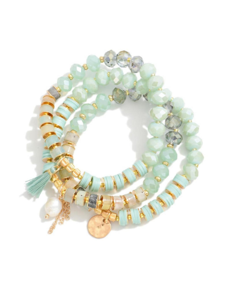 Tassel and Pearl Charm Bracelet Sets