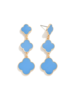 Linked Clover Enamel Post Earrings