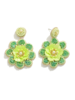Sequin Beaded Flower Earrings