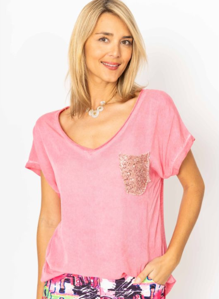 Soft Sequin Pocket Tee