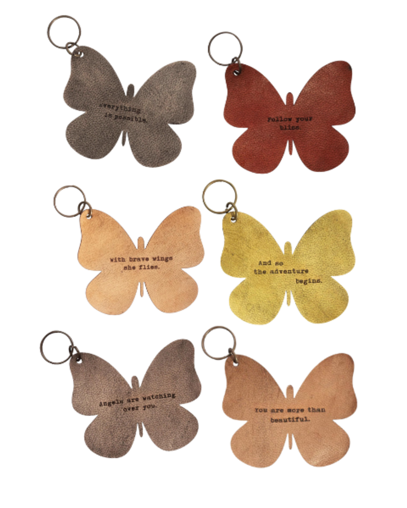 Butterfly Leather Keychain
