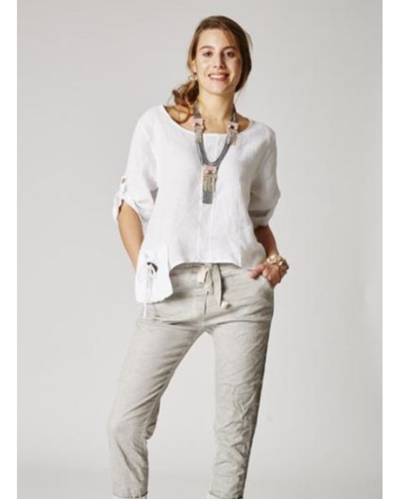Linen Top with Side Front Pocket