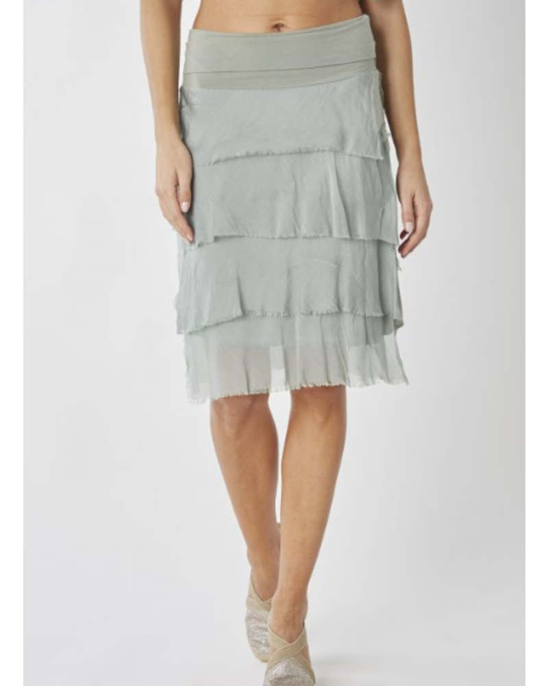 Silk Ruffle Short Skirt