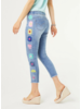 Embroidered Flower Skinny Jeans
