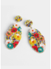 Beaded Floral Statement Earrings