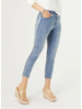Skinny Capri Jeans with Side Fringe