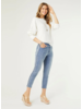 Skinny Capri Jeans with Side Fringe