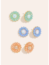 Sparkly Flower Post Earrings