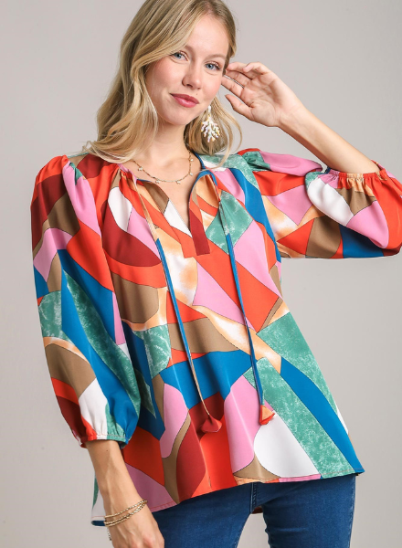 Geometric Shapes Colorful Blouse