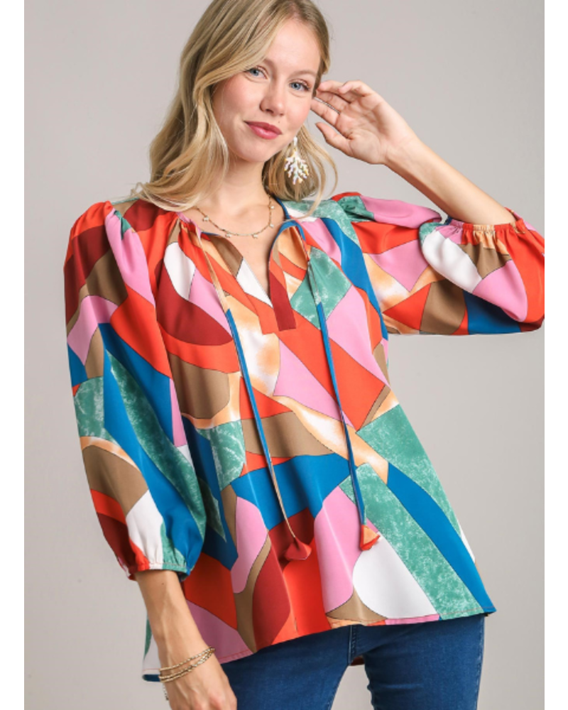 Geometric Shapes Colorful Blouse