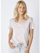 Silver Foil V-Neck Tee