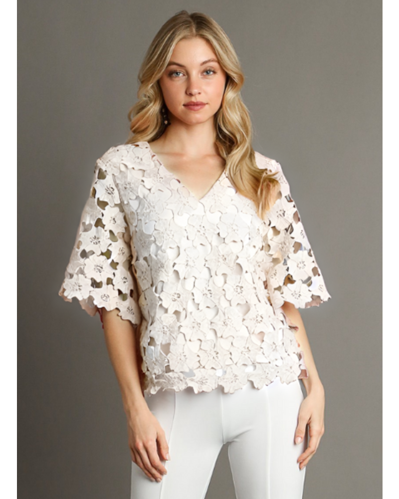 Peony Lace Overlay Blouse